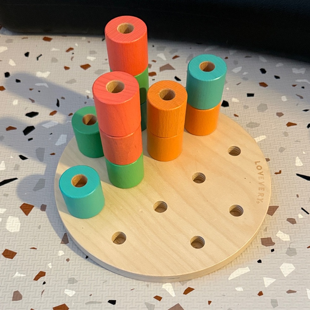 Lovevery Wooden Stacking Pegboard - from Adventurer play kit